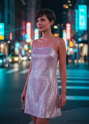 Other stories paris atelier — сукня-комбінація з паєтками