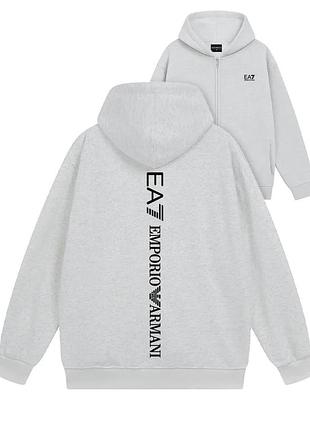 Armani zip hoodie сірі 3