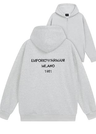 Armani zip hoodie сірі 8