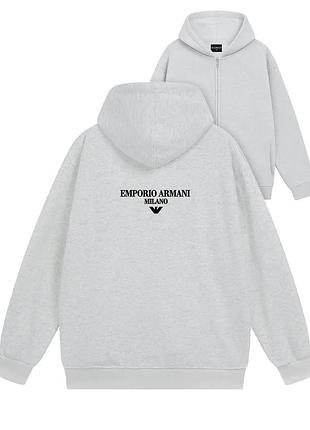 Armani zip hoodie сірі 2