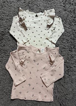 Кофтинки реглани h&m для дівчинки 9-12 міс. 80 см