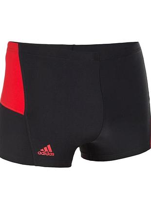 Спортивні плавки чоловічі плавальні шорти-боксери adidas у чорно-червоному кольорі