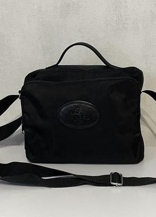 Мужская сумка kangol оригинал original black shoulder messenger бананка мессенджер сумочка кангол классическая черная через плечо портфель