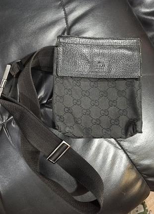 Сумка поясная gucci из канваса