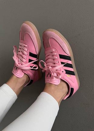 😍 жіночі кросівки adidas samba | messi pink premium (2)