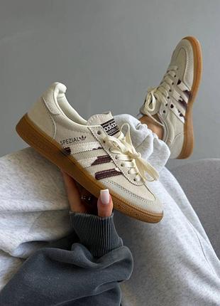 😍 женские кроссовки adidas spezial | lighe beige / cow print (1)