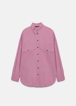 Плотна оверсайз сорочка розмір s-m zara
