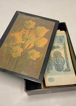 Винтаж шкатулка литография срср. вынтажная шкатулка
