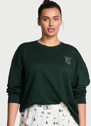 Домашний лонгслив victoria ́s secret с логотипом из страз