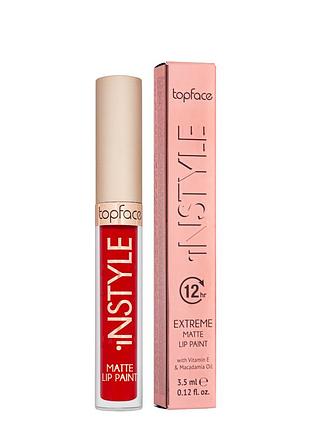 Помада для губ матова рідка topface instyle mаtte рт206, тон 09 яскраво-червона daily skin care