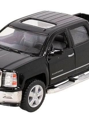 Машинка металлическая kinsmart 1:46 2014 chevrolet silverado инерционная, дверь и багажник открываются kt5381w / черный