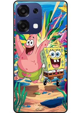 Силіконовий чохол бампер для oppo a6 pro з картинкою sponge bob губка боб