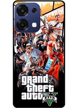 Чехол силиконовый бампер для oppo a6 pro с рисунком gta гта