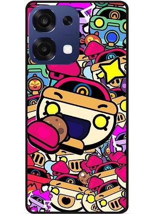 Силіконовий чохол бампер для oppo a6 pro стікери бравл перл brawl
