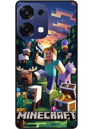 Силіконовий чохол бампер для oppo a6 pro з картинкою minecraft майнкрафт