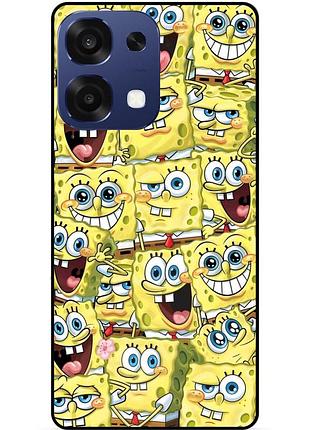 Силиконовый чехол бампер для oppo a6 pro с рисунком губка боб sponge bob