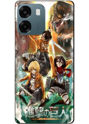 Чехол силиконовый бампер для oppo a6 с рисунком атака на титанов attack on titan