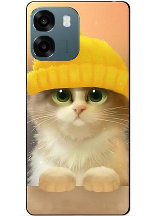 Силіконовий чохол бампер для oppo a6 з малюнком котик у шапці
