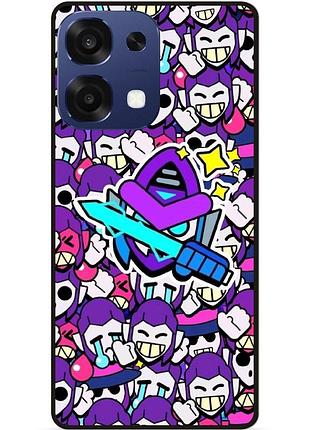 Силіконовий чохол бампер для oppo a6 pro стікери бравл мортис brawl