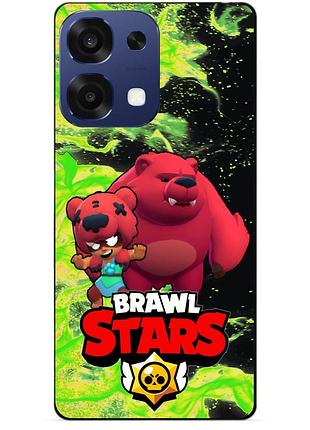 Силіконовий бампер чохол для oppo a6 pro з героєм бравл ніта ведмедик brawl