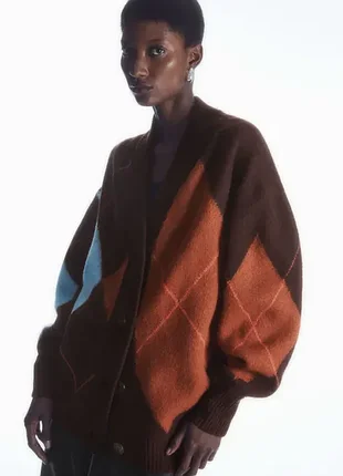 Кардиган женский cos argyle wool cardigan / xs