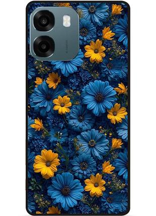 Силиконовый чехол бампер для oppo a6 с рисунком цветы астры герберы