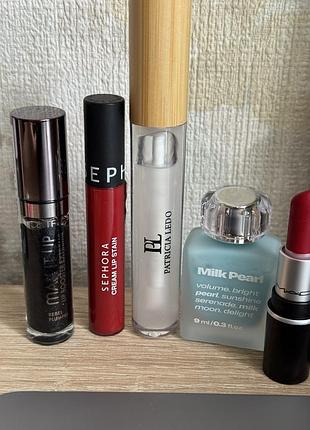 Набір помад і блисків mac ruby woo, sephora, catrice, patricia ledo