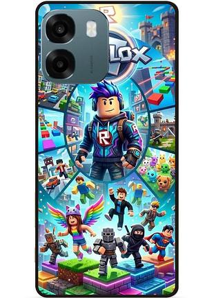 Чехол силиконовый бампер для oppo a6 с рисунком роблокс roblox