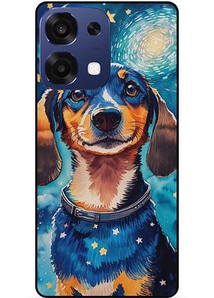 Силиконовый бампер чехол для oppo a6 pro с рисунком пес ван гог звездная ночь
