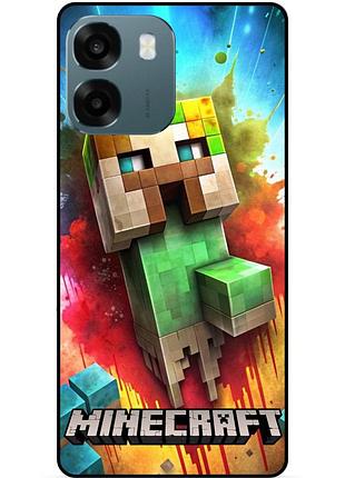 Силіконовий чохол бампер для oppo a6 з малюнком майнкрафт minecraft
