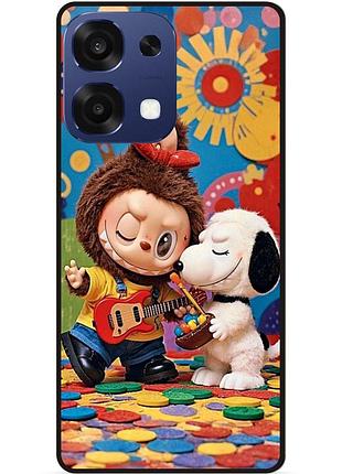 Бампер силиконовый чехол для oppo a6 pro с рисунком labubu лабубу