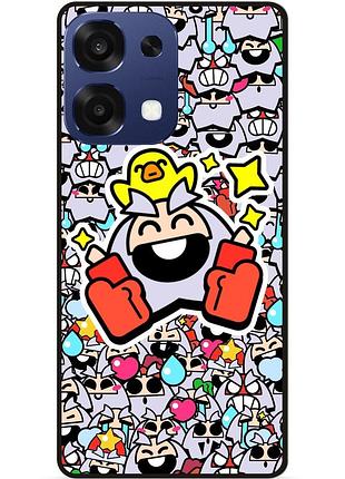 Силиконовый бампер чехол для oppo a6 pro стикеры бравл динамайк brawl