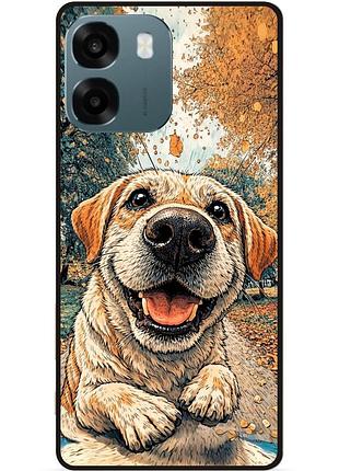 Силиконовый чехол бампер для oppo a6 с рисунком лабрадор