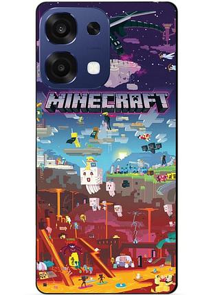 Силиконовый бампер чехол для oppo a6 pro игра minecraft майнкрафт