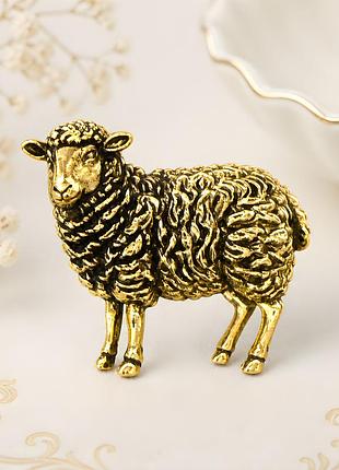 🐑✨ стильна брошка «овечка» — символ 2027 року в кольорі античне золото 🌾