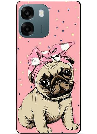 Чехол силиконовый бампер для oppo a6 с рисунком мопс
