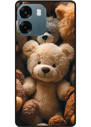 Силиконовый чехол бампер для oppo a6 с рисунком плюшевый мишка