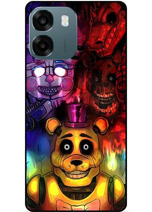 Чехол силиконовый бампер для oppo a6 с рисунком фредди freddy аниматроники