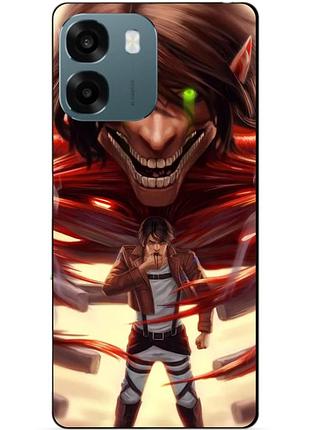 Чехол силиконовый бампер для oppo a6 с рисунком attack on titan атака титанов