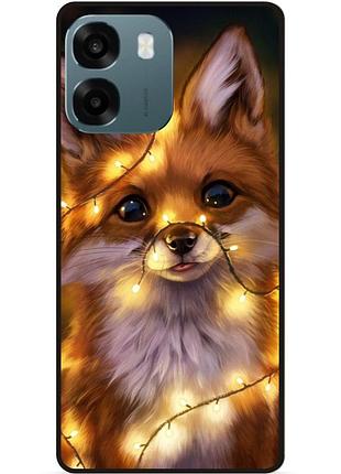 Силіконовий чохол бампер для oppo a6 з малюнком лисичка в герлянде
