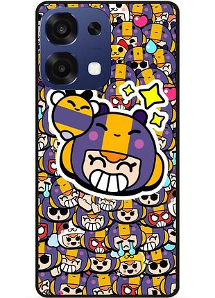 Силіконовий чохол бампер для oppo a6 pro стікери бравл беа brawl