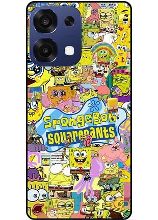 Силиконовый чехол бампер для oppo a6 pro с рисунком sponge bob губка боб