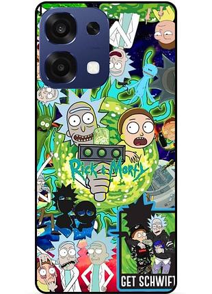 Силиконовый бампер чехол для oppo a6 pro с рисунком rick and morty рик и морти