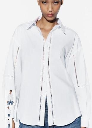 Рубашка женская 100% хлопок, размер l, фирмы zara