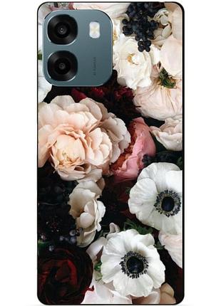 Чехол силиконовый бампер для oppo a6 с рисунком маки цветы