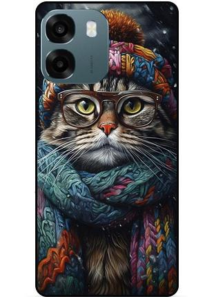 Чехол силиконовый бампер для oppo a6 с рисунком кошечка