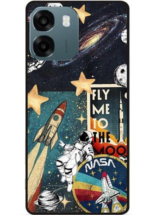 Силиконовый чехол бампер для oppo a6 с рисунком галактика nasa