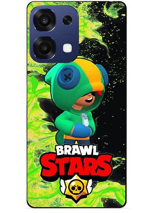 Чехол силиконовый бампер для oppo a6 pro с героем бравл леон бравл brawl
