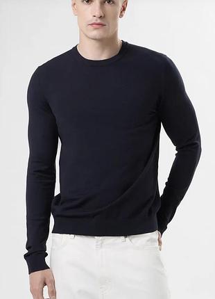 Светр  пуловер лого синій вовна 🐑 чоловічий bally ,m-l,44