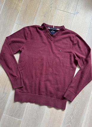 Джемпер бургунді tommy hilfiger m